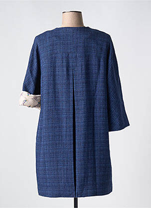 Palton lung croială dreaptă fără glugă albastru TRENCH & COAT femeie