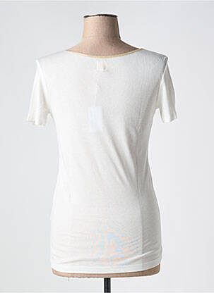 Tricou guler în v mâneci scurte alb DES PETITS HAUTS femeie