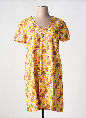 Rochie scurtă mâneci scurte mâneci scurte galben INDI & COLD femeie