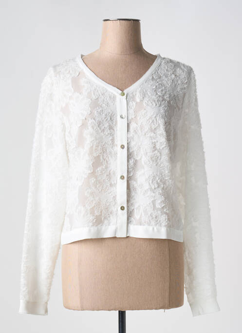 Vestă cu mâneci lungi alb SIGNE NATURE femeie