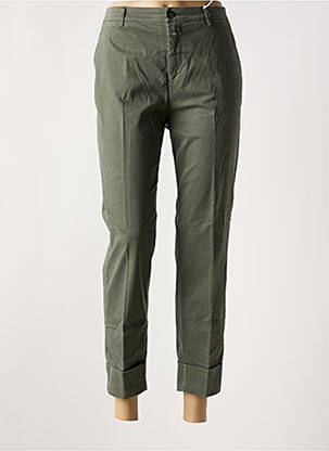 Pantalon 7/8 închidere cu fermoar sub clapetă cu nasturi verde CLOSED femeie