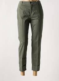 Pantalon 7/8 închidere cu fermoar sub clapetă cu nasturi verde CLOSED femme