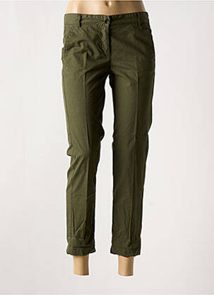 Pantalon 7/8 închidere cu fermoar sub clapetă cu nasturi verde HARTFORD femeie