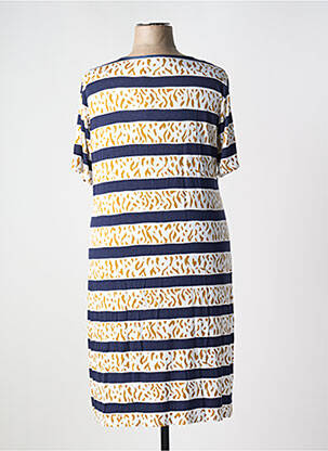 Rochie midi imprimeu fantezie mâneci scurte albastru MSN femeie