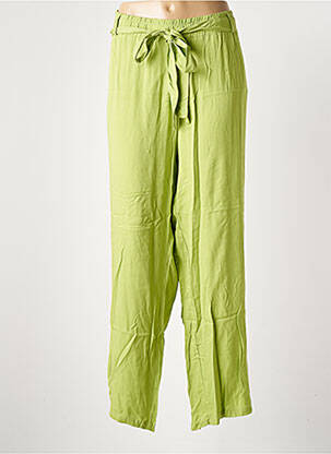 Pantalon drept țesătură poplin mărime normală verde CAPUCCINO femeie