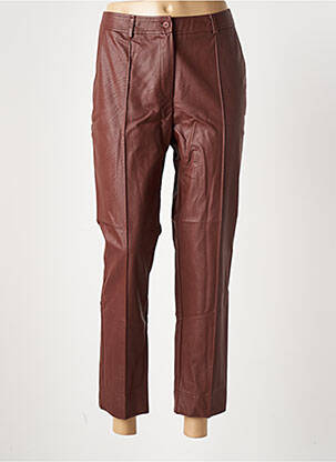 Pantalon 7/8 talie cu cleme mărime normală maro ESTEL COLLECTION femeie