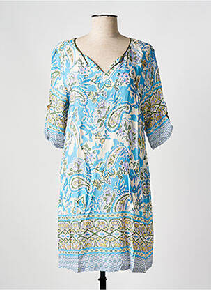 Rochie scurtă mâneci scurte mâneci scurte albastru MSN femeie
