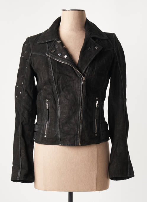 Geacă din piele negru BLUE MONKEY femeie