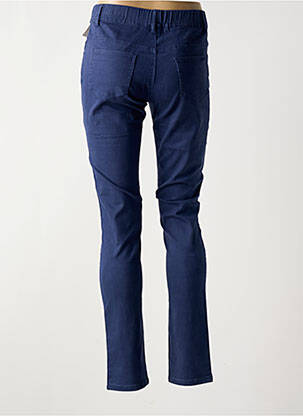 Pantalon slim talie elastică mărime normală albastru QUATRE VINGT JOURS femeie