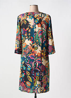 Rochie midi imprimeu floral mâneci 3/4 negru GRIFFON femeie