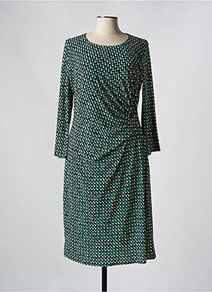 Rochie midi imprimeu fantezie mâneci lungi verde GEVANA femeie
