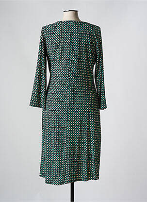 Rochie midi imprimeu fantezie mâneci lungi verde GEVANA femeie