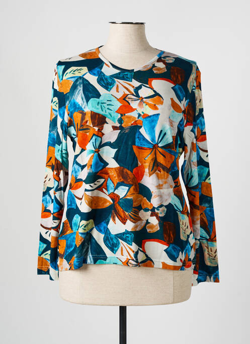 Tricou imprimeu fantezie mâneci lungi albastru GRIFFON femme