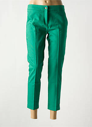 Pantalon 7/8 talie cu cleme mărime normală verde MORGAN femeie
