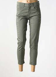 Pantalon 7/8 țesătură poplin mărime normală verde ANNA MONTANA femme