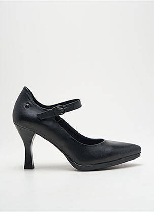 Pantofi cu toc țesătură satinată toc de 7 la 9 cm negru DESIREE femeie