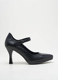 Pantofi cu toc țesătură satinată toc de 7 la 9 cm negru DESIREE femme