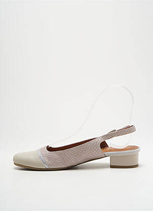 Sandale/pantofi decupați material neted toc plat până la 3 cm bej EMILIE KARSTON femeie