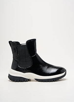 Adidași vârf rotund toc de 4 la 6 cm negru CAPRICE femeie