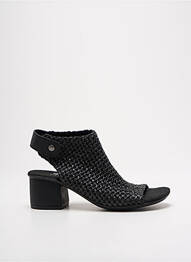 Sandale/pantofi decupați țesătură satinată toc de 4 la 6 cm negru RIEKER femme