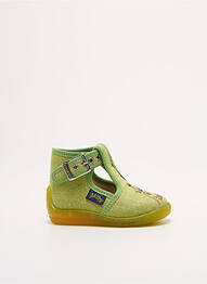 Papuci/pantofi de casă țesătură satinată vârf rotund verde BELLAMY fille