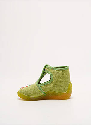 Papuci/pantofi de casă țesătură satinată vârf rotund verde BELLAMY fată