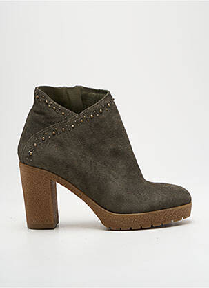Botine/ghete nubuc toc de 7 la 9 cm verde REQINS femeie