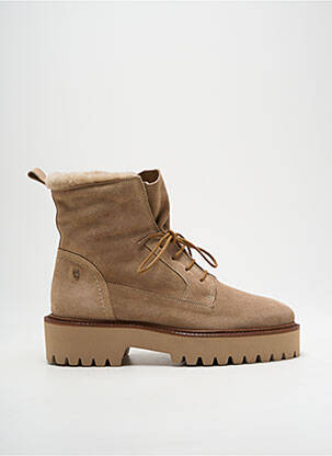 Botine/ghete nubuc toc de 4 la 6 cm bej GADEA femeie