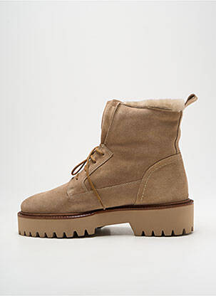 Botine/ghete nubuc toc de 4 la 6 cm bej GADEA femeie