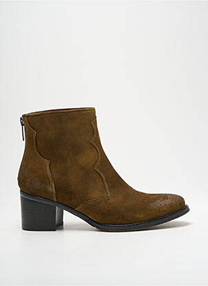 Botine/ghete nubuc toc de 4 la 6 cm verde MINKA DESIGN femeie