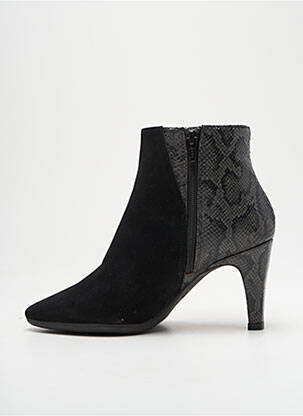 Botine/ghete țesătură satinată toc de 7 la 9 cm negru WONDERS femeie