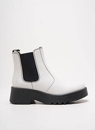 Botine/ghete material neted toc de 4 la 6 cm alb FLY LONDON femeie