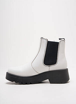Botine/ghete material neted toc de 4 la 6 cm alb FLY LONDON femeie