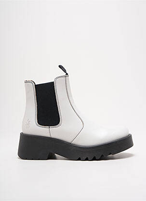 Botine/ghete material neted toc de 4 la 6 cm alb FLY LONDON femeie