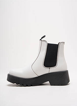 Botine/ghete material neted toc de 4 la 6 cm alb FLY LONDON femeie