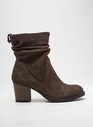 Botine/ghete nubuc toc de 4 la 6 cm maro CARMELA femeie
