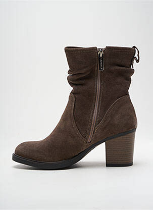 Botine/ghete nubuc toc de 4 la 6 cm maro CARMELA femeie