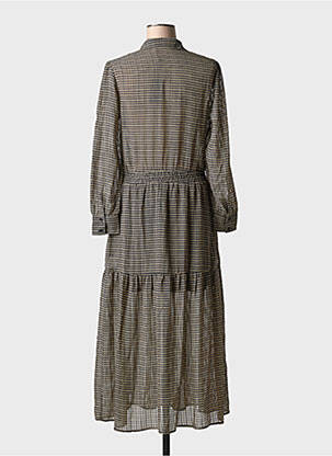 Rochie lungă imprimeu fantezie mâneci lungi gri RUE MAZARINE femeie