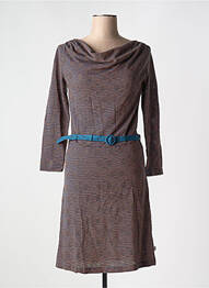 Rochie midi imprimeu fantezie mâneci lungi albastru FROY & DIND femme