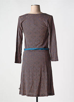 Rochie midi imprimeu fantezie mâneci lungi albastru FROY & DIND femeie