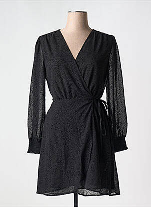 Rochie scurtă croială fluidă mâneci lungi negru GRACE & MILA femeie