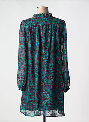 Rochie scurtă croială fluidă mâneci lungi verde FREEMAN T.PORTER femeie