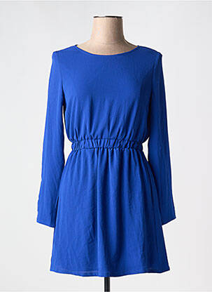 Rochie scurtă croială fluidă mâneci lungi albastru MINUETO femeie