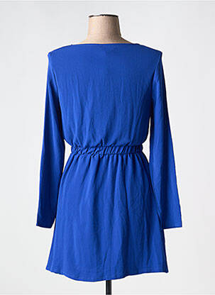 Rochie scurtă croială fluidă mâneci lungi albastru MINUETO femeie