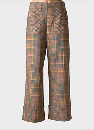 Pantalon drept talie elastică maro MADEMOISELLE YEYE femeie
