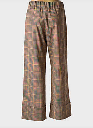 Pantalon drept talie elastică maro MADEMOISELLE YEYE femeie