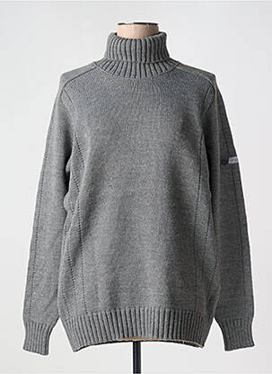 Pulover cu guler înalt tricot gros mâneci lungi gri DUGER femeie