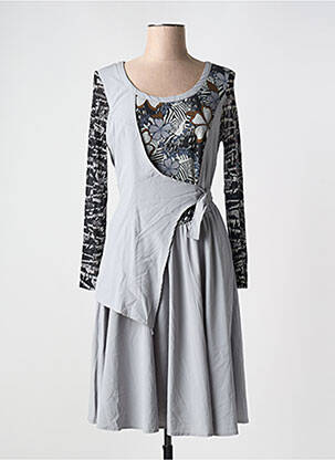 Rochie lungă mâneci lungi mâneci lungi gri FRANSTYLE femeie