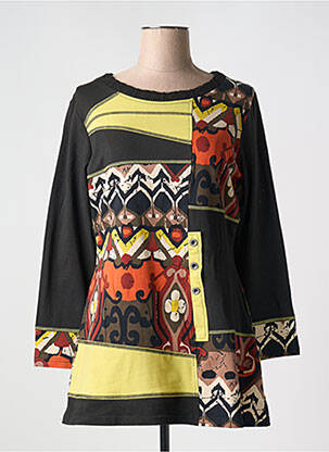 Tunică mâneci lungi negru QUATRE VINGT JOURS femeie