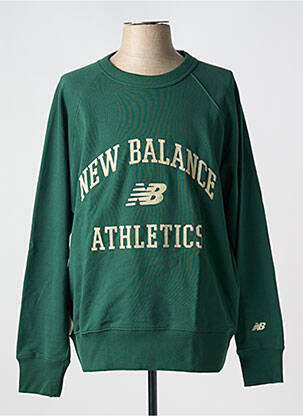 Pulover guler rotund mâneci lungi verde NEW BALANCE bărbat